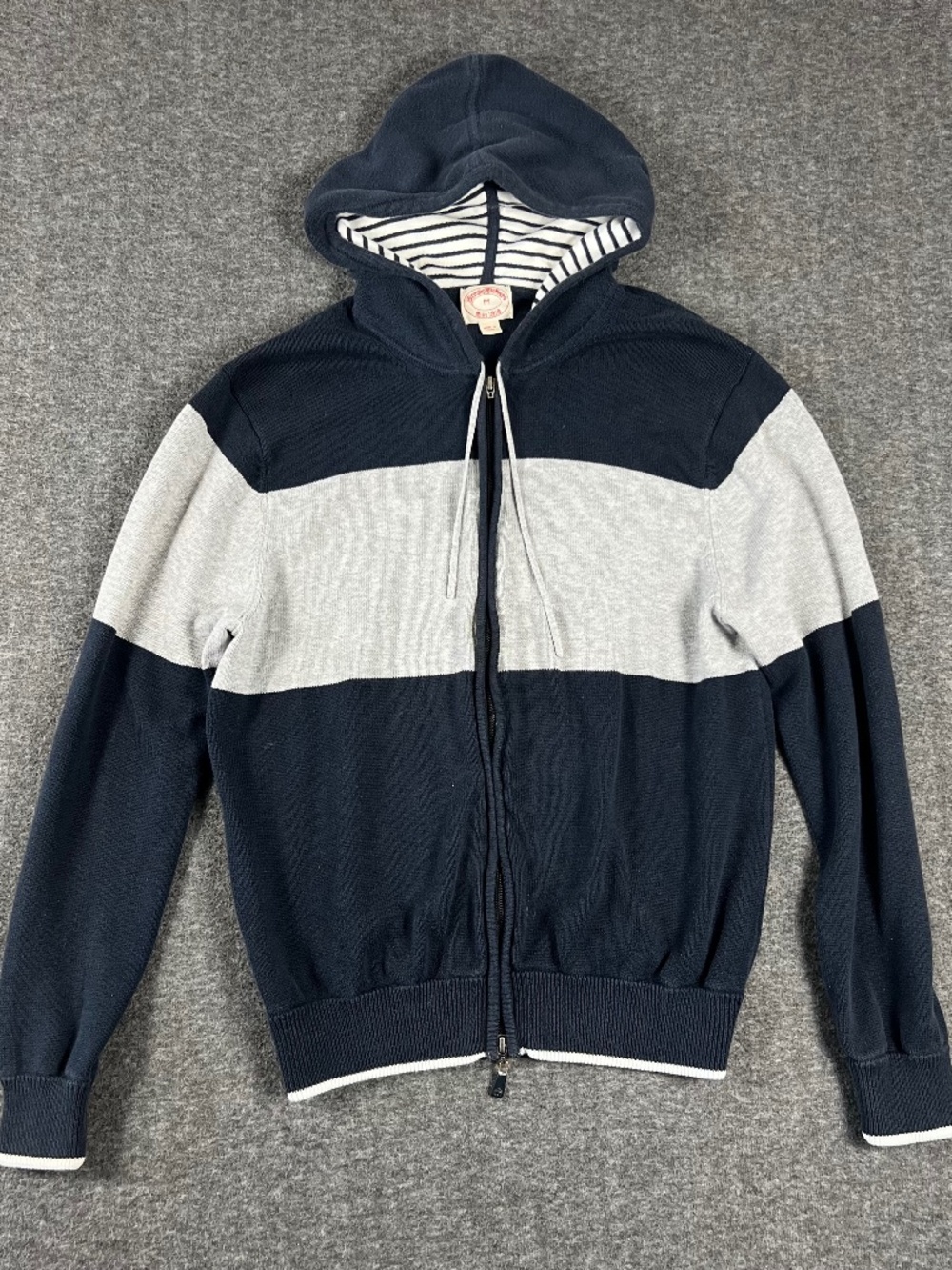 Vintage Brooks Brothers Supima Cotton Full Zip Hoodie Men's Medium Jersey Knit